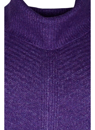 Knitted poncho with turtleneck, Ultra Violet Mel., Packshot image number 2