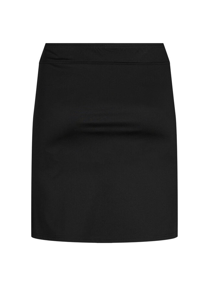 Tight-fitting skirt with zipper in the side, Black, Packshot image number 1