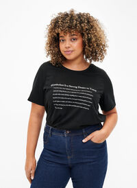 FLASH - T-shirt with motif, Black Wanderlust, Model