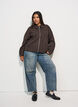Short jacket with shirt collar and zip, Brown, Model image number 1