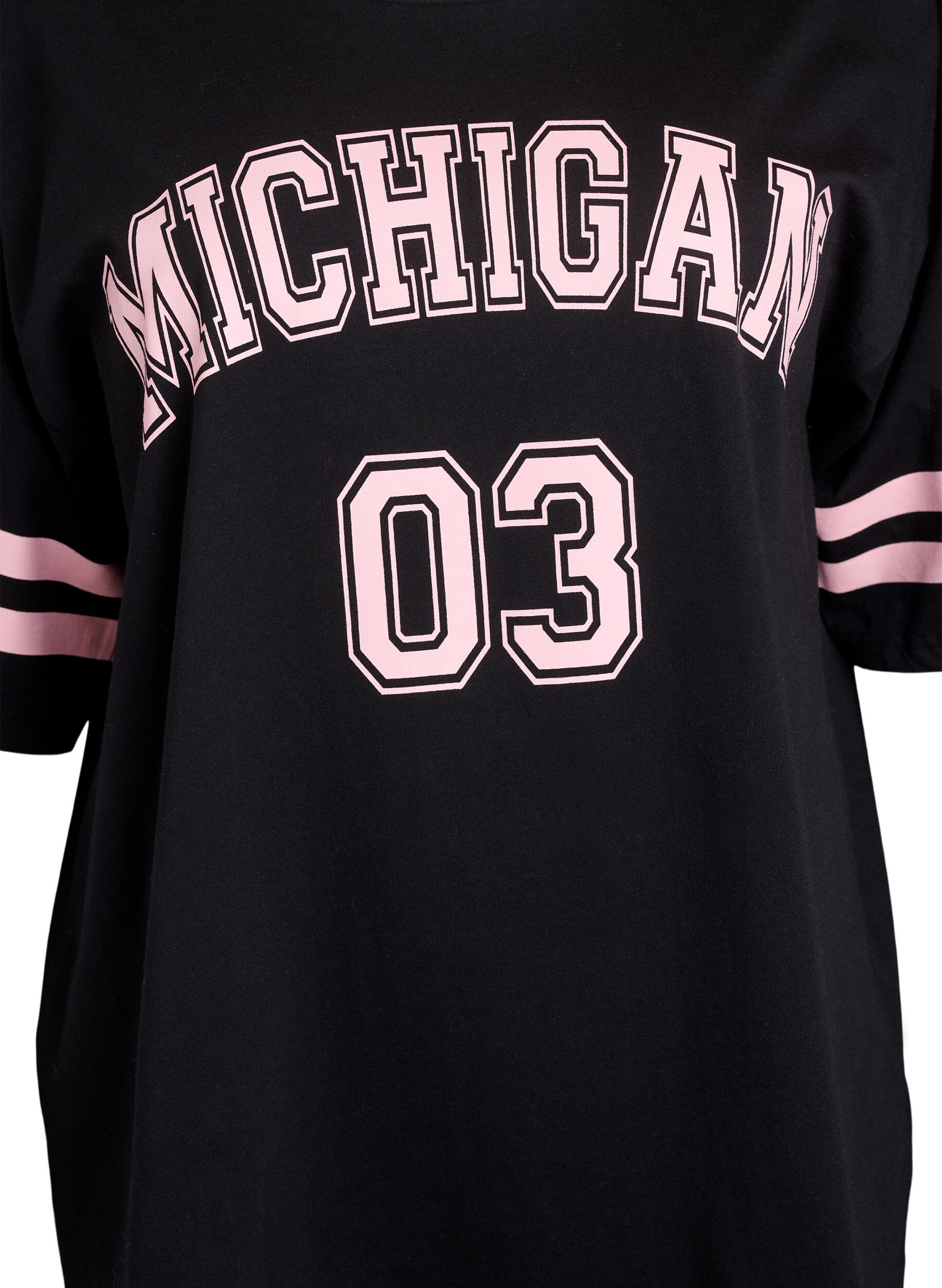 Zizzifashion Sporty oversized college T-shirt, Black, Packshot image number 2