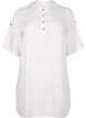 Short-sleeved viscose tunic with hood, White Natural Stripe, Packshot image number 0