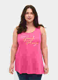 Cotton top with a-shape, Shocking Pink BEACH, Model
