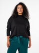 High neck, long-sleeved blouse, Black, Model image number 0