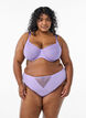 Full cover bra with lace, Purple, Model image number 1