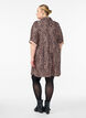 Velvet dress with leopard print, Brown, Model image number 2