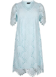 Crochet dress with short sleeves, Delicate Blue, Packshot