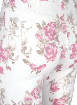 Super slim Amy jeans with a floral print, White R.AOP, Packshot image number 3