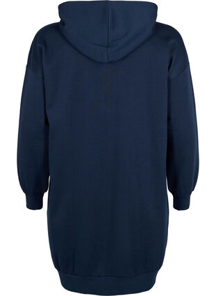 Sweatshirt dress with hood and zip, Navy Blazer, Packshot image number 1