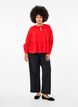 Blouse with bow and long sleeves, Red, Model image number 1