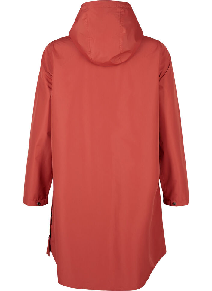 Rain jacket with pockets and hood, Red, Packshot image number 1