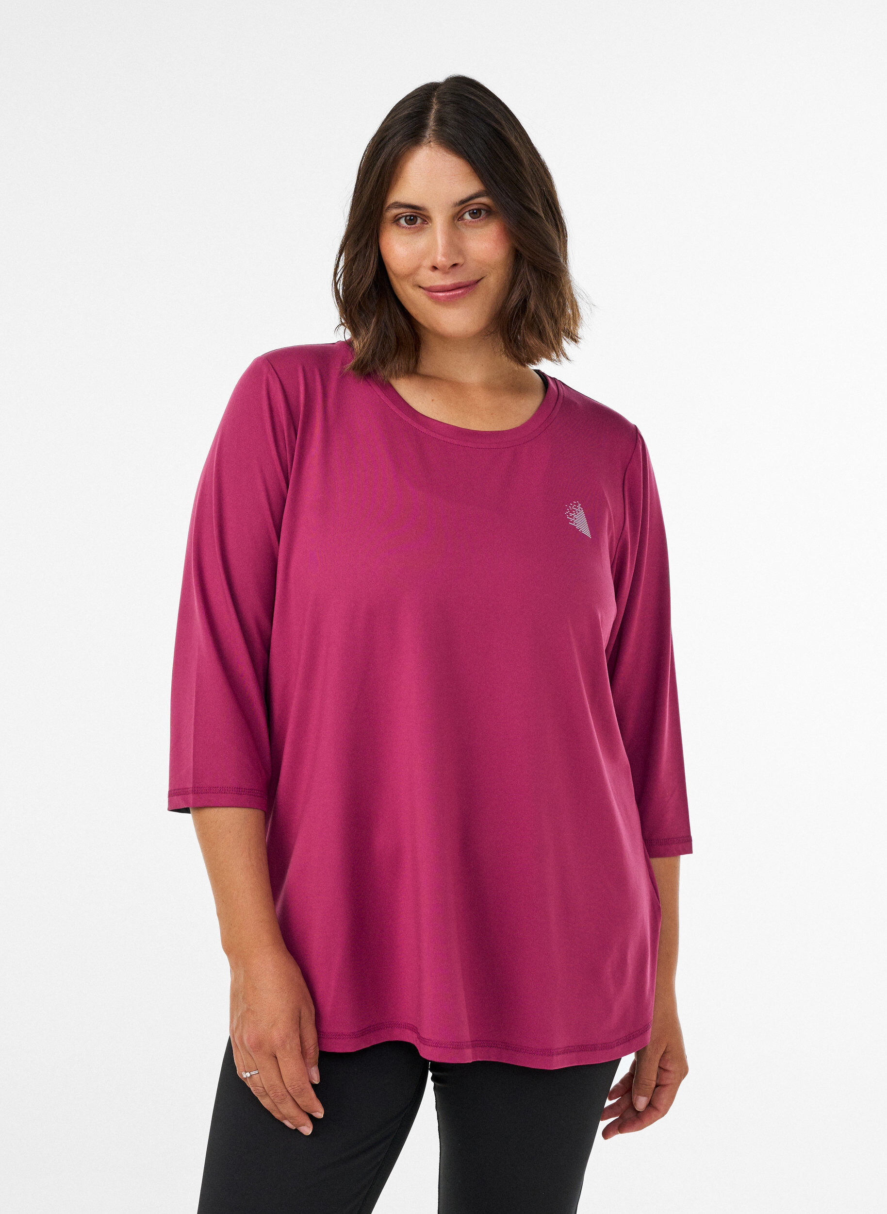 Sports top with 3/4 sleeves, Pink, Model