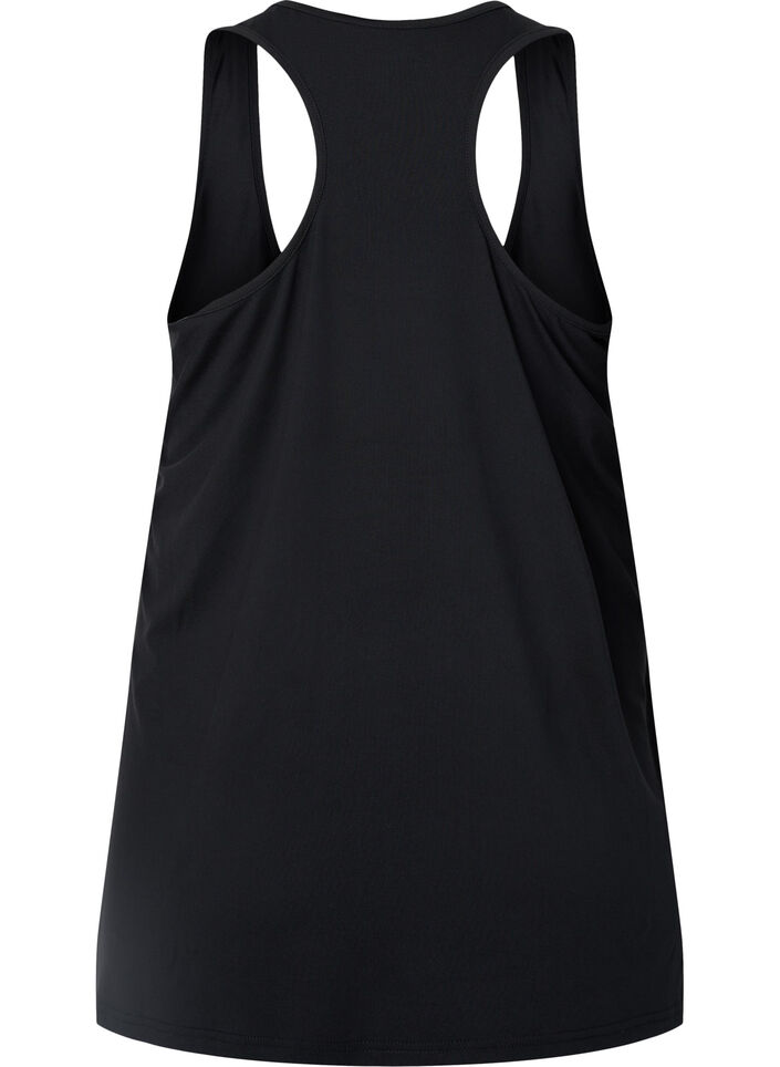 Workout top with racer back, Black, Packshot image number 1