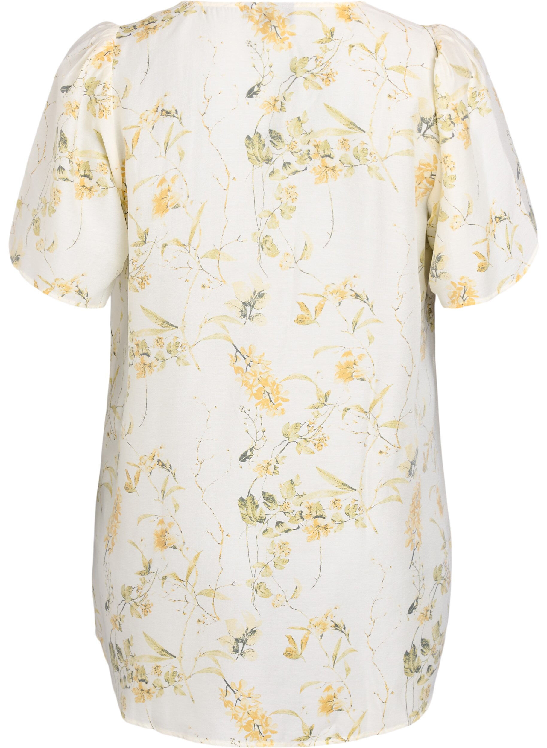 Zizzifashion A-shaped tunic with short sleeves, Yellow, Packshot image number 1