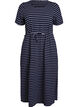 Striped midi dress in cotton with short sleeves, Blue, Packshot image number 0