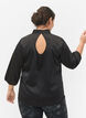 Top with 3/4 sleeves and mandarin collar, Black, Model image number 2