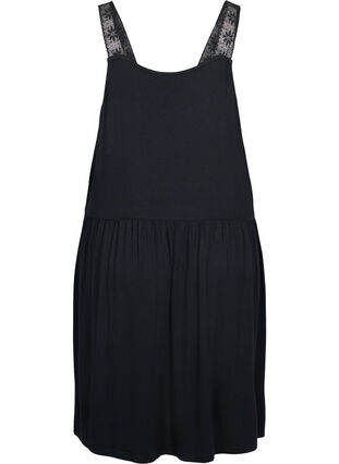 Lacy v-neck nightgown, Black, Packshot image number 1