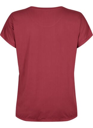 Short-sleeved workout t-shirt, Cordovan, Packshot image number 1