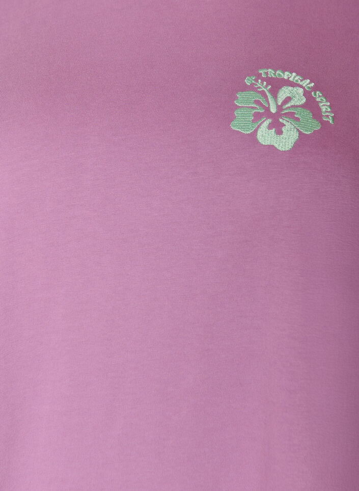 Organic cotton T-shirt with back print, Rose, Packshot image number 2