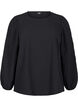 FLASH - Long-sleeved blouse with round neck, Black, Packshot image number 0