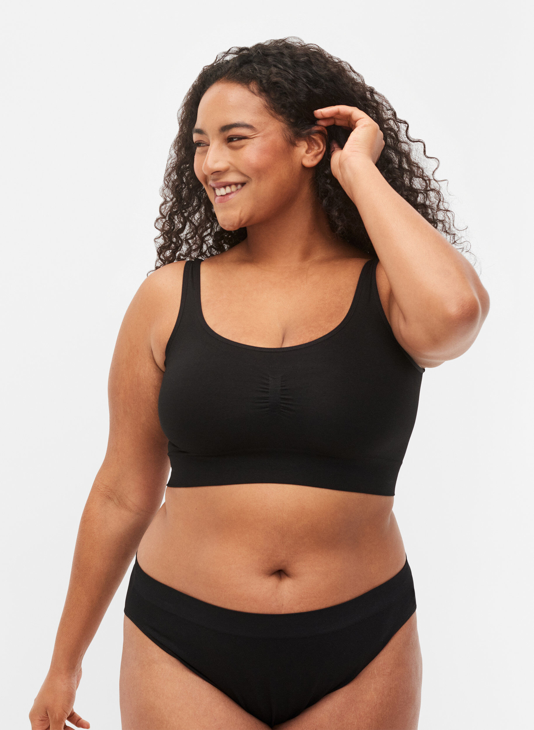 ZizzifashionSoft non-padded bra, Black, Model image number 1