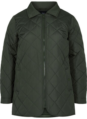 Short quilted jacket with collar
