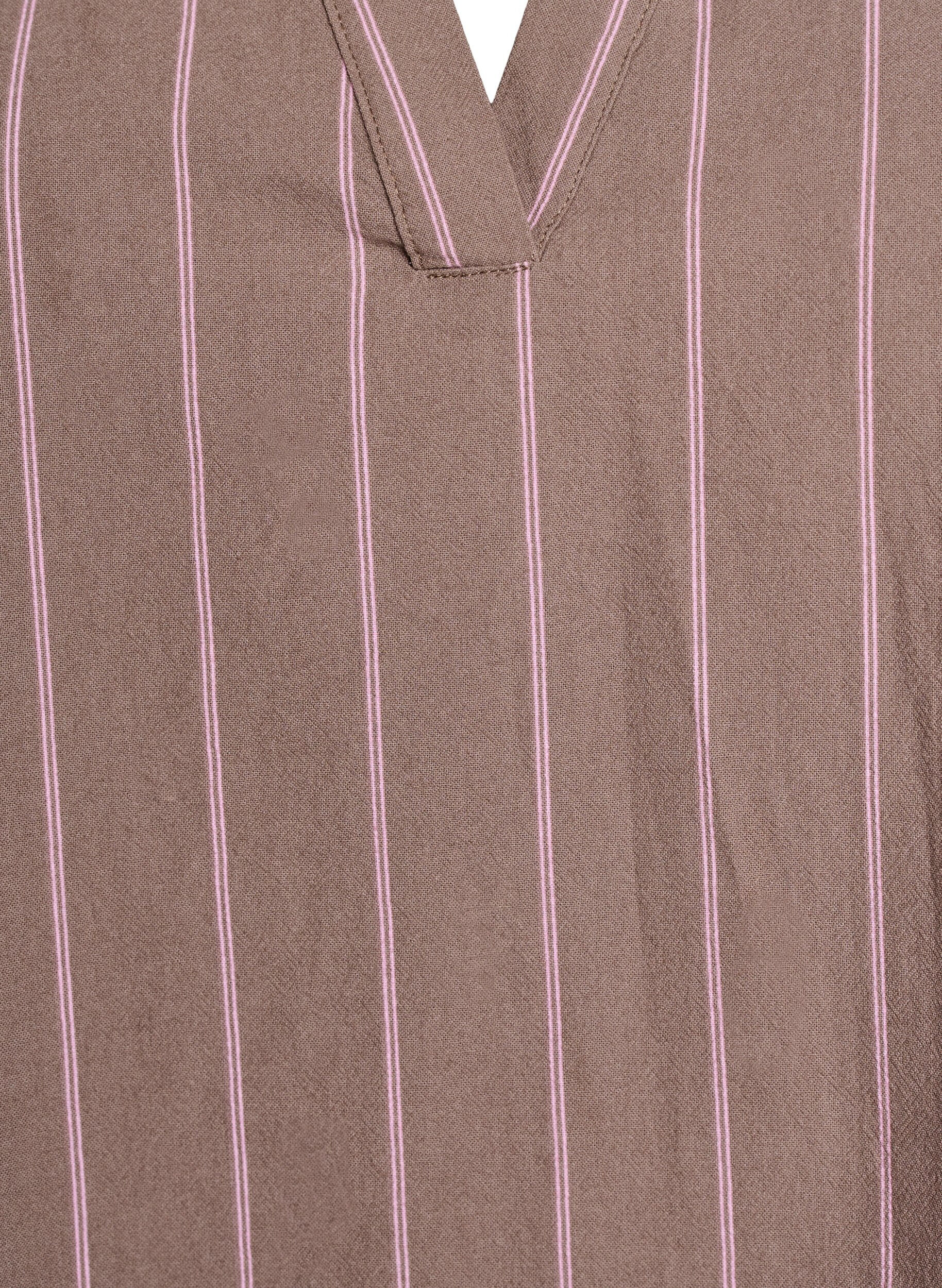 Zizzifashion Tunic with V-neck and ruffle details, Brown, Packshot image number 2