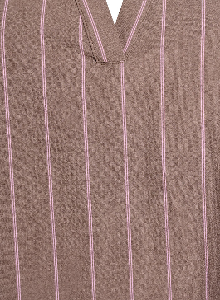 Tunic with V-neck and ruffle details, Brown, Packshot image number 2