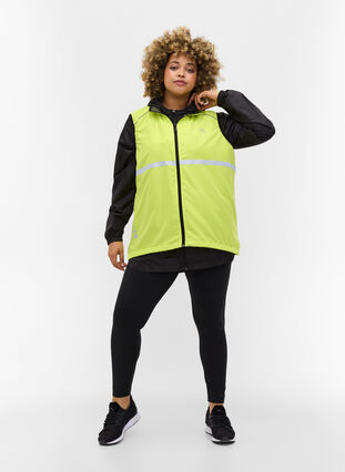 Yellow running vest with reflectors, Neon Yellow, Model image number 3