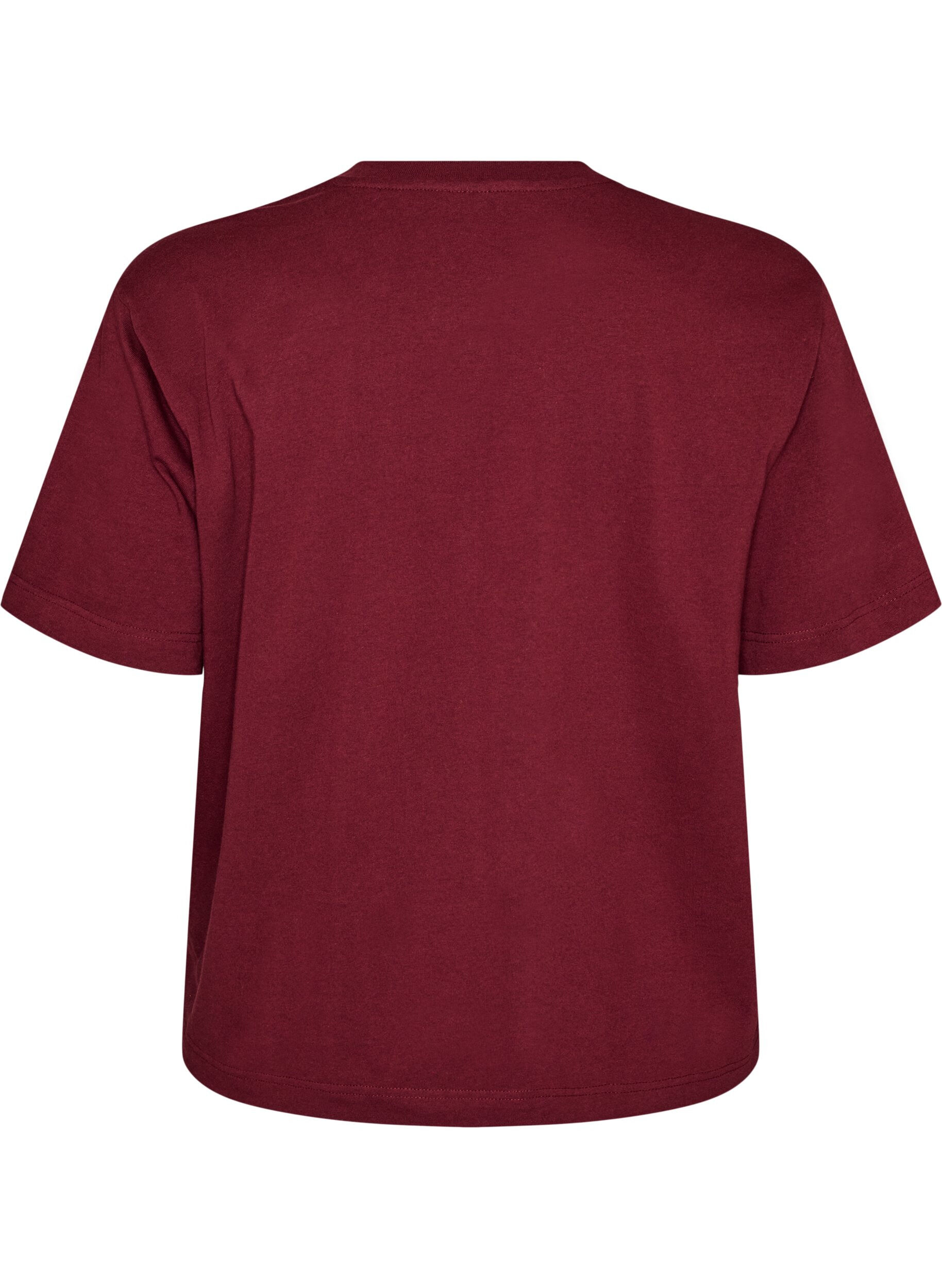 ZizzifashionBoxy cotton T-shirt, Red, Packshot image number 1