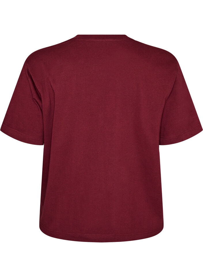 Boxy cotton T-shirt, Red, Packshot image number 1