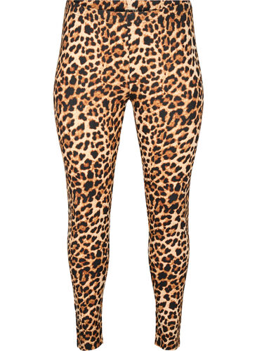 Viscose leggings with leopard print, Leo, Packshot image number 0