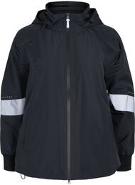 Rain jacket with reflective details, Black w. Reflex, Packshot