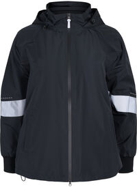 Rain jacket with reflective details