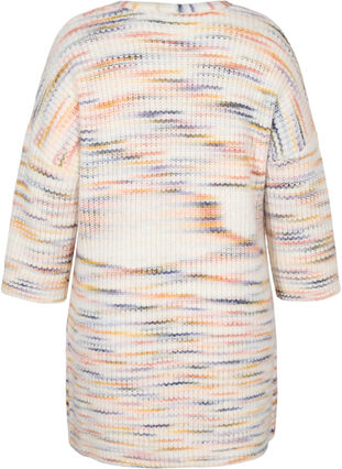 Marled knitted cardigan with cropped sleeves, Multi Color, Packshot image number 1