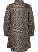 Long-sleeved denim dress with leopard print, Brown Leo AOP, Packshot image number 1