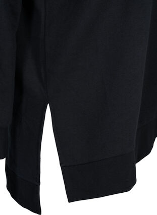 Sweatshirt with hood and contrasting string details, Black, Packshot image number 3