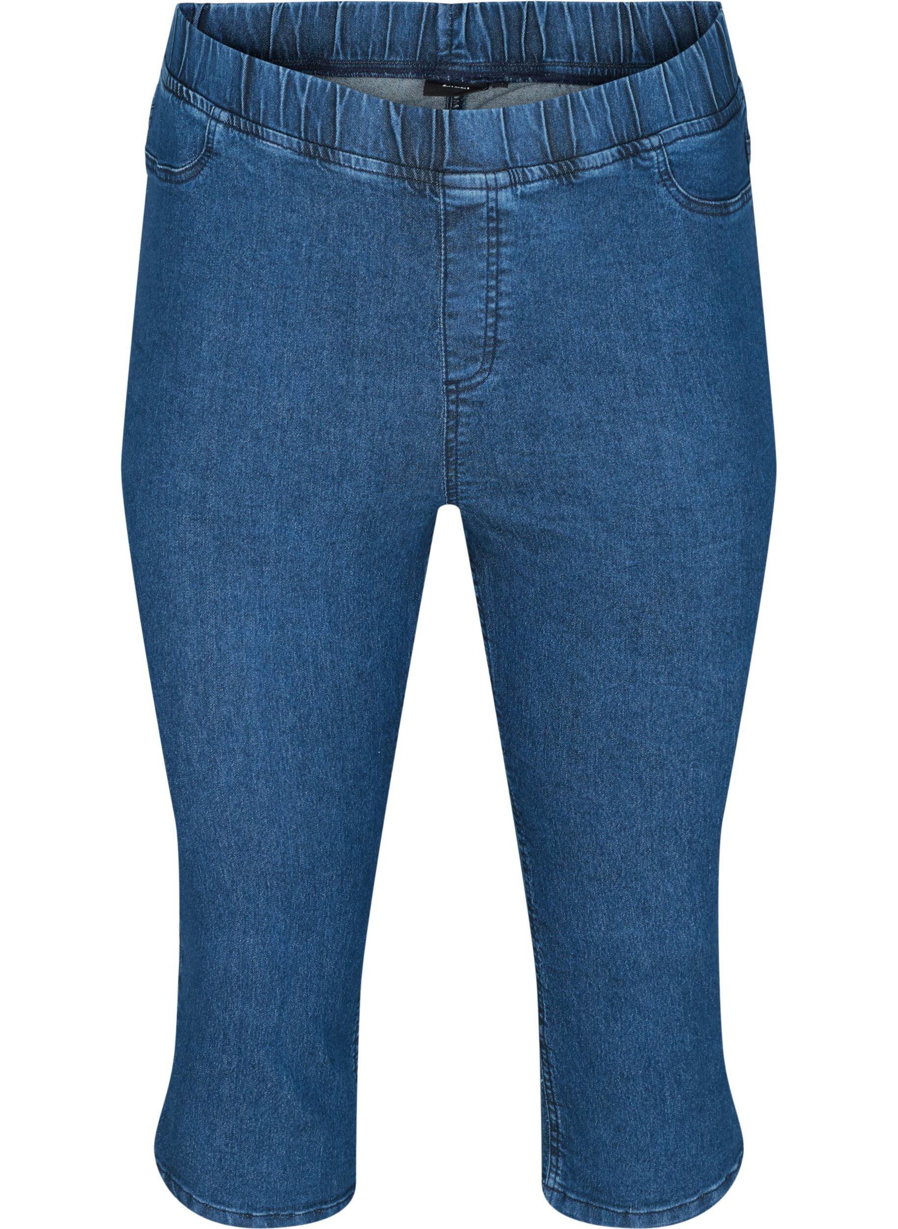 Zizzifashion Cotton blend capris, Dark blue denim, Packshot image number 0
