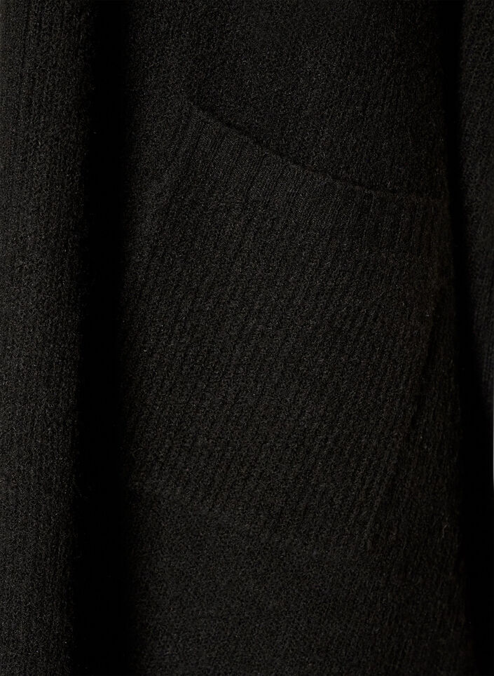 Cardigan with open front and wide sleeves, Black, Packshot image number 3