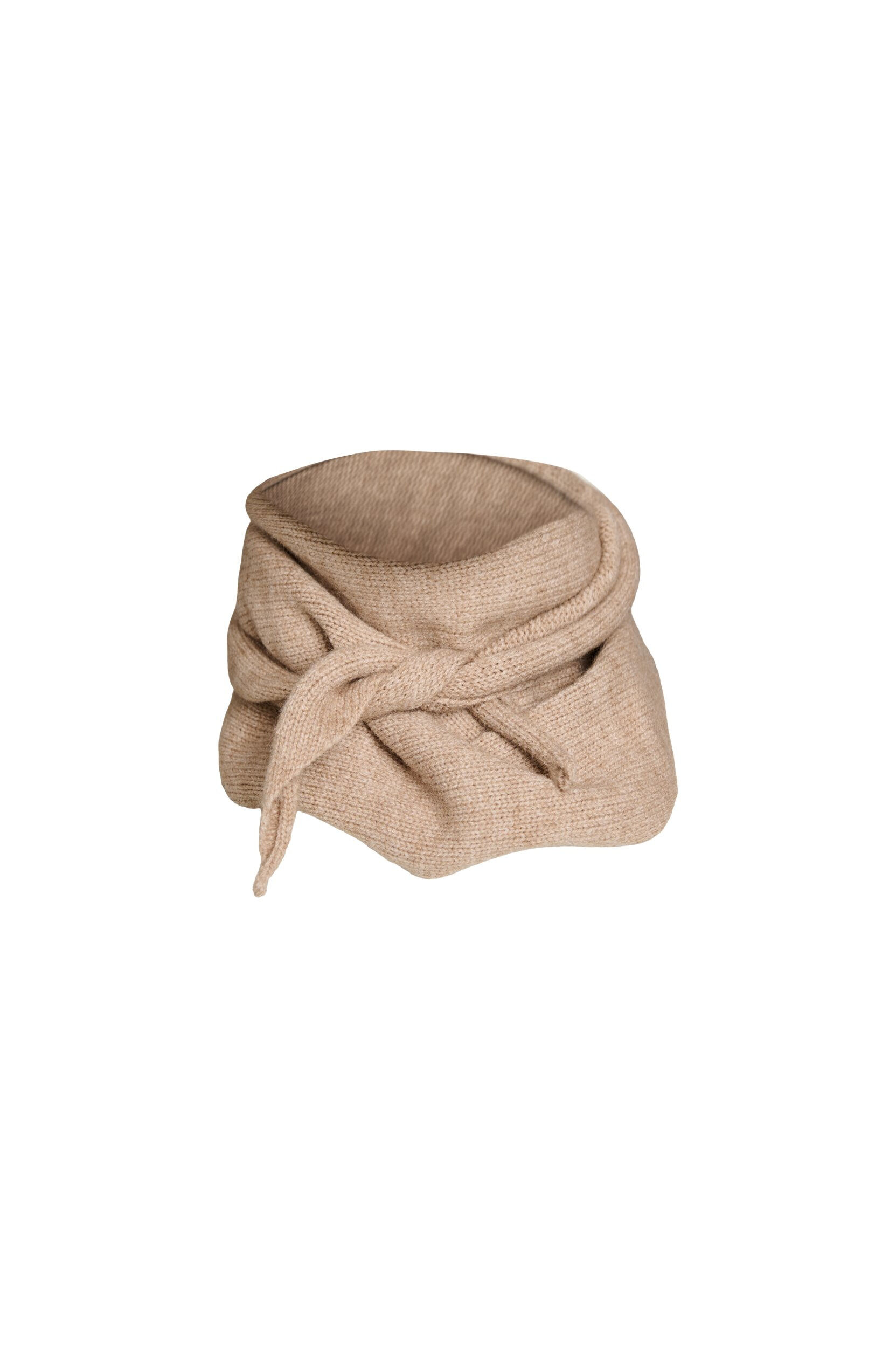 ZizzifashionKnitted triangle scarf, Beige, Packshot image number 2