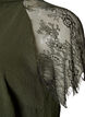 Blouse with short lace sleeves and high neck, Green, Packshot image number 3