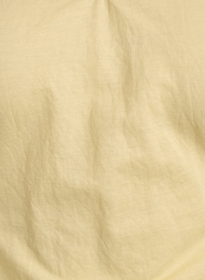 Blouse in a cotton blend with a V-neck and tie-string, Yellow, Packshot image number 2