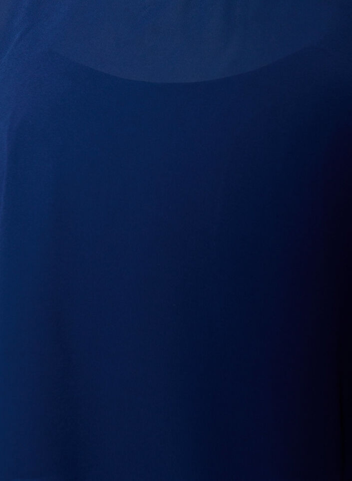 Maxi dress with ruffle layers and detachable cape, Blue, Packshot image number 2