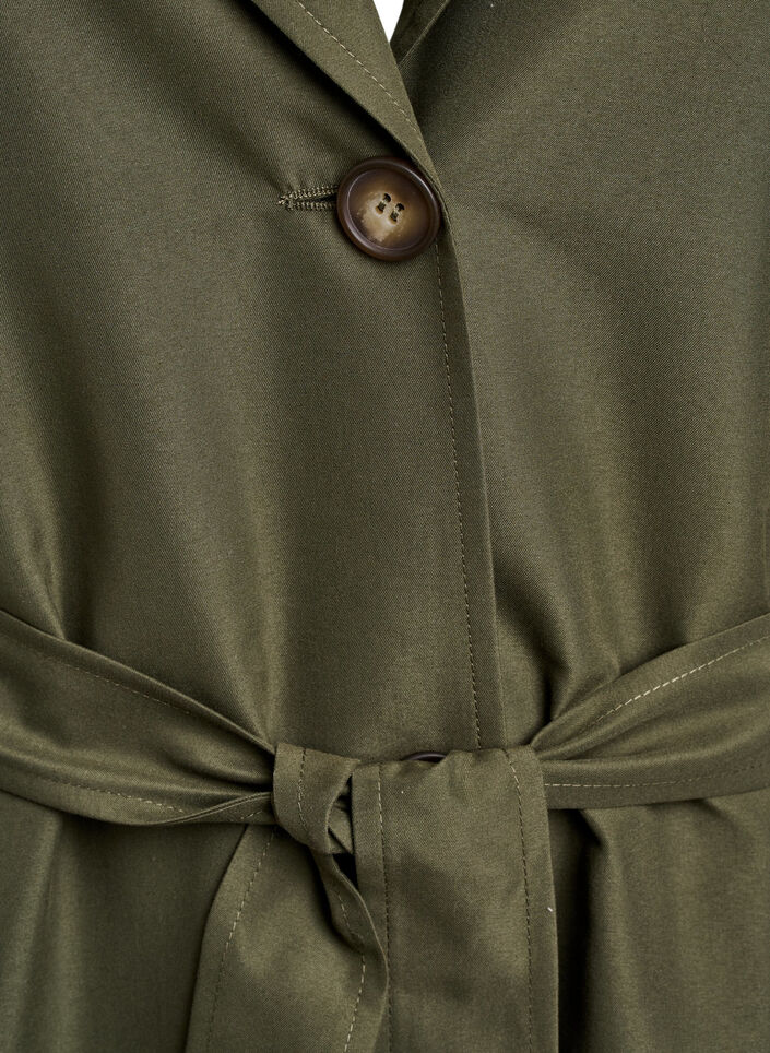 Long trench coat with embroidery, Green, Packshot image number 2