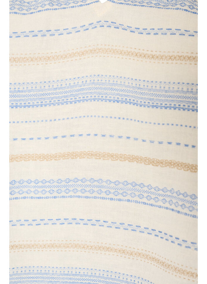 Sleeveless blouse with ruffles and patterned stripes, Vanilla, Packshot image number 2