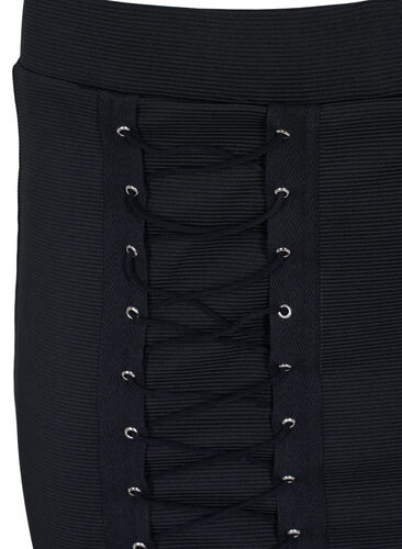 Close-fitting skirt with drawstring, Black, Packshot image number 2