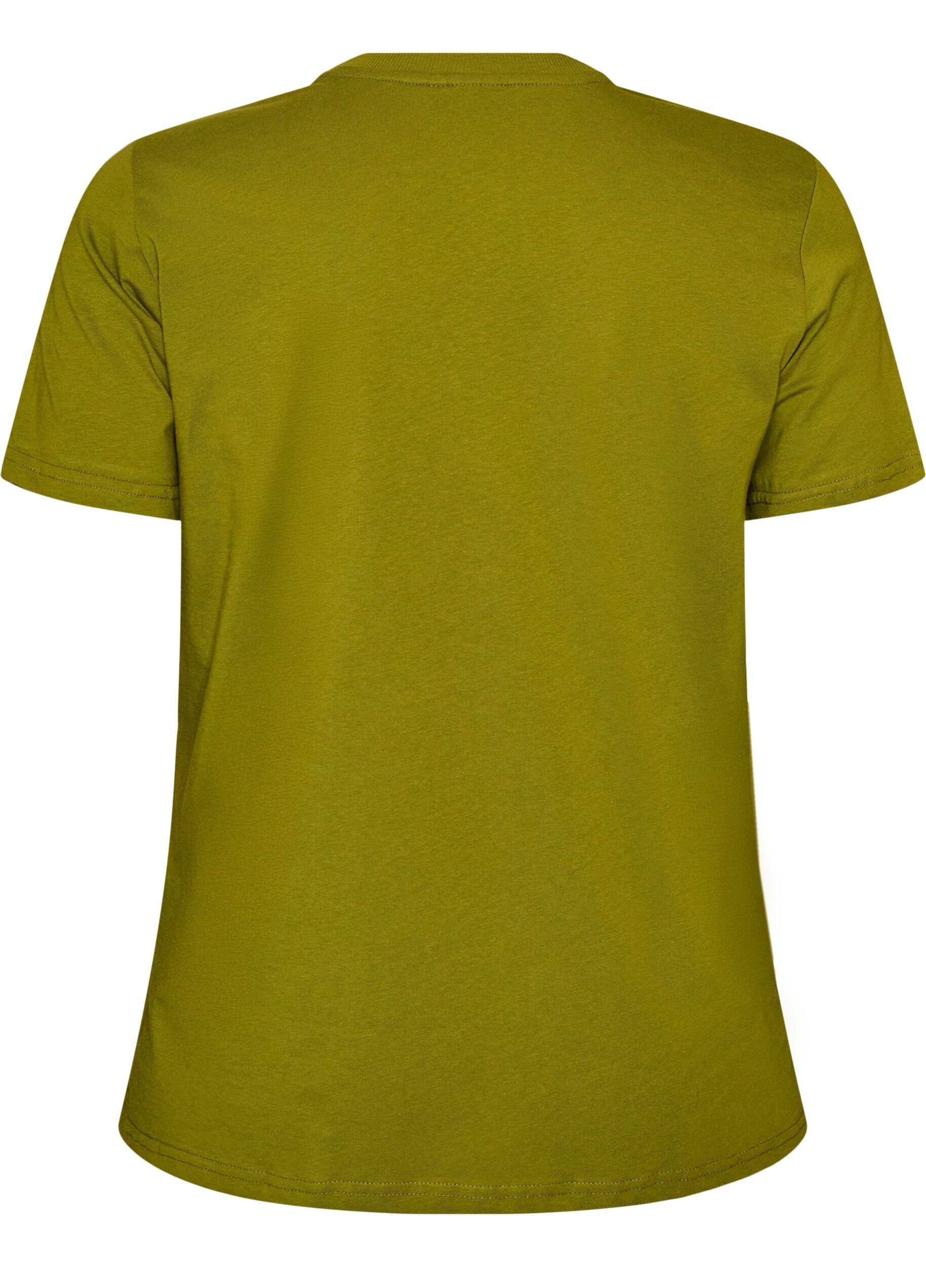ZizzifashionBasic cotton T-shirt with round neck, Green, Packshot image number 1