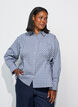 Loose checked shirt with a tie-belt, Blue, Model image number 3
