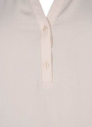Long-sleeved blouse with v-neck, Warm Off-white, Packshot image number 2