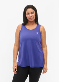 Plain-coloured sports top with round neck, Liberty, Model